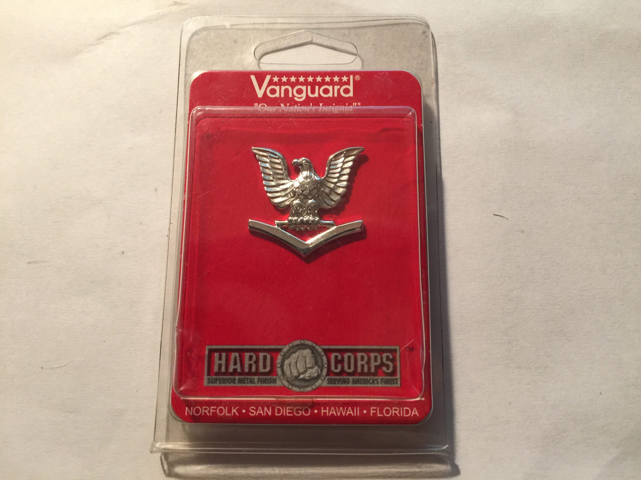 Navy Utility Cap Device E-4 Petty Officer Third Class Silver Vanguard Full Size