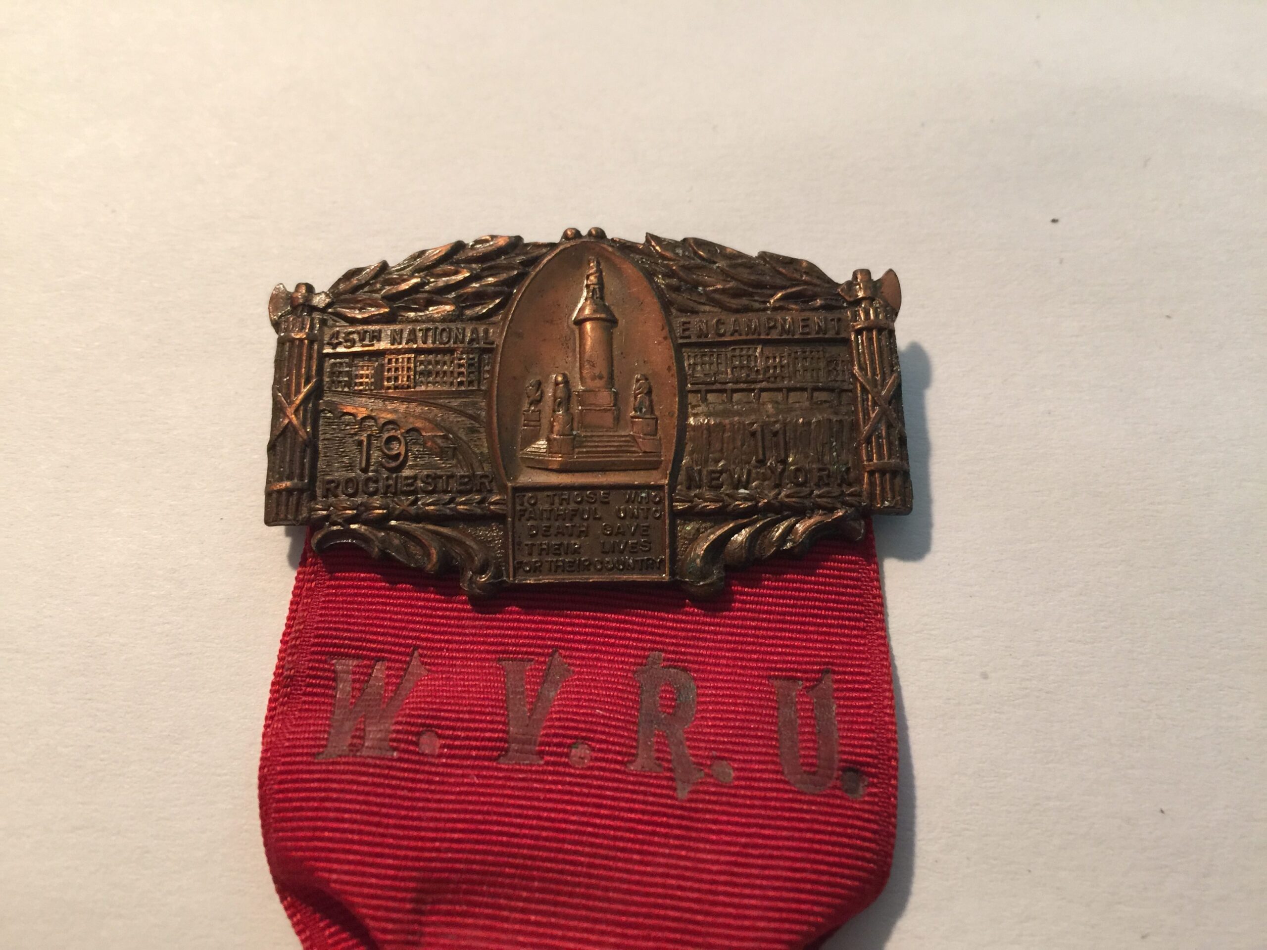 1911 GRAND ARMY REPUBLIC WOMENS VETERANS RELIEF UNION 45TH ENCAMPMENT MEDAL - Image 2