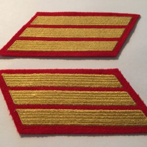MARINE CORPS SERVICE STRIPE GOLD EMBROIDERED ON RED